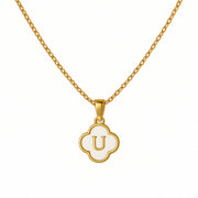 Clover Initial Necklace (Gold)